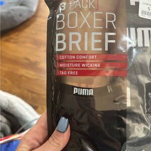 PUMA Men's Black Boxer Briefs with Comfort Fit